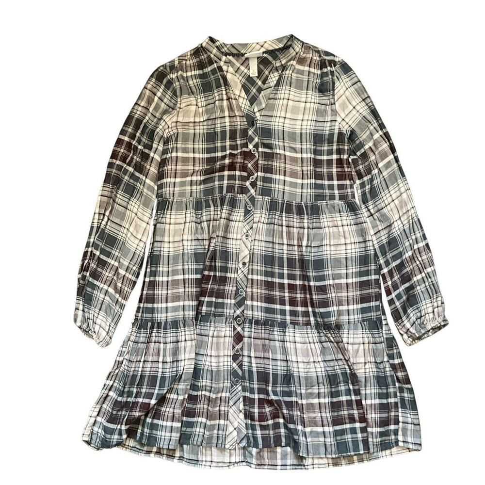 Knox Rose Plaid Button-Up Dress: Y2K, Modern